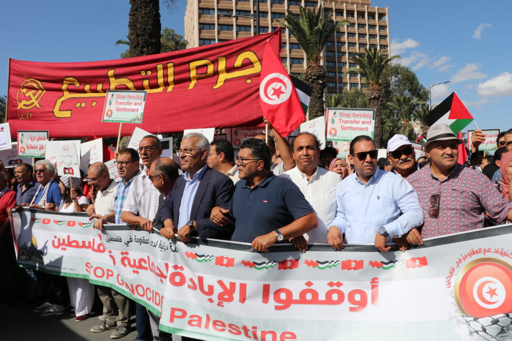 المسيرة الوطنية لنصرة فلسطين - الرابطة التونسية للدفاع عن حقوق الانسان (2)